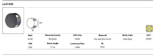LED Outdoor Wall Light P-010