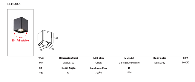 LED Outdoor Wall Light P-125