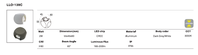 LED Outdoor Wall Light P-133