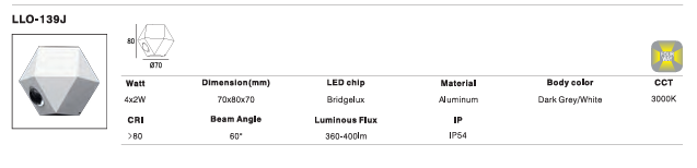 LED Outdoor Wall Light P-139