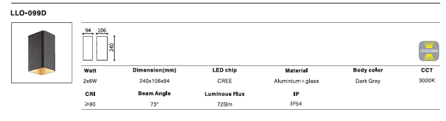 LED Outdoor Wall Light P-014