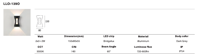 LED Outdoor Wall Light P-147