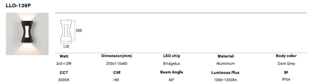 LED Outdoor Wall Light P-148
