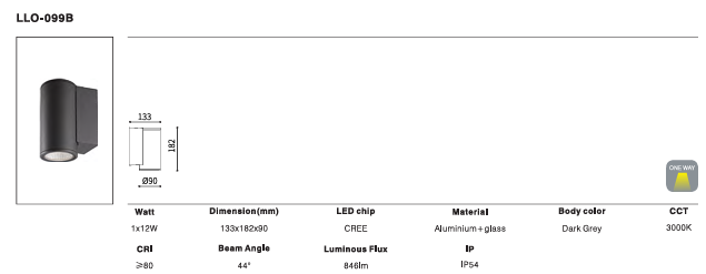 LED Outdoor Wall Light P-015