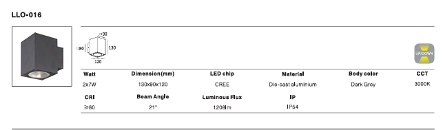 LED Outdoor Wall Light P-019