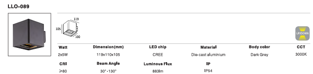 LED Outdoor Wall Light P-021