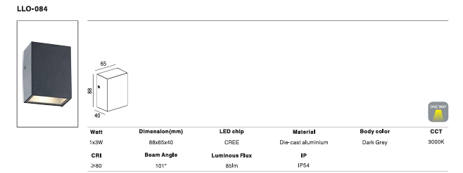LED Outdoor Wall Light P-022
