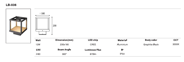 LED Outdoor Wall Light P-223