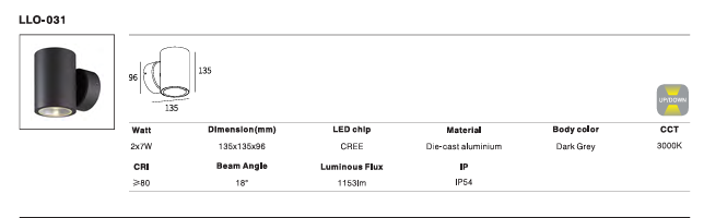 LED Outdoor Wall Light P-024
