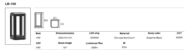 LED Outdoor Wall Light P-252