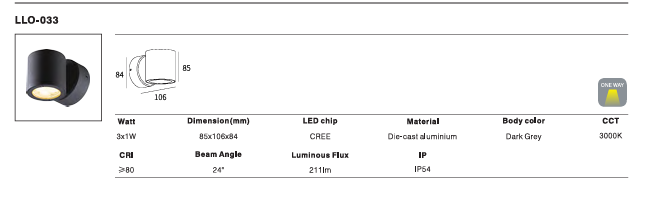 LED Outdoor Wall Light P-026