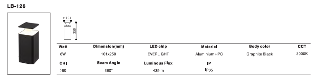 LED Outdoor Wall Light P-260