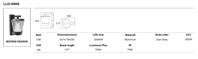 LED Outdoor Wall Light P-266