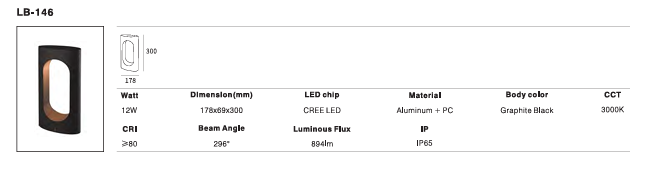 LED Outdoor Wall Light P-274