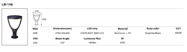 LED Outdoor Wall Light P-276