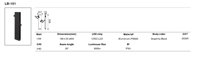 LED Outdoor Wall Light P-280