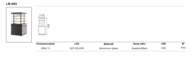 LED Outdoor Wall Light P-292