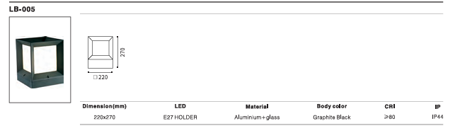 LED Outdoor Wall Light P-294