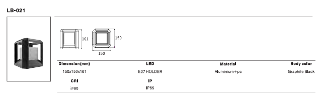 LED Outdoor Wall Light P-299
