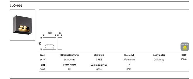 LED Outdoor Wall Light P-003