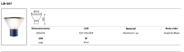 LED Outdoor Wall Light P-301