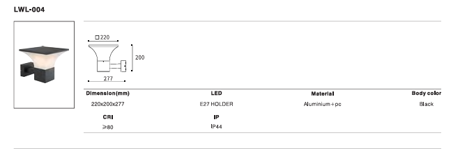 LED Outdoor Wall Light P-303