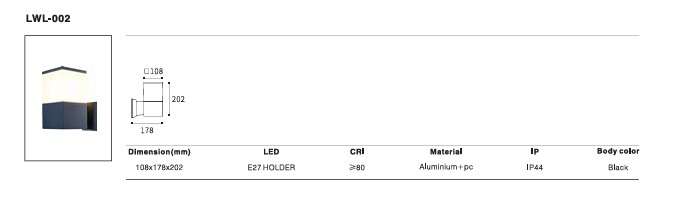 LED Outdoor Wall Light P-306
