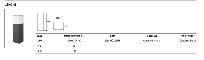 LED Outdoor Wall Light P-316