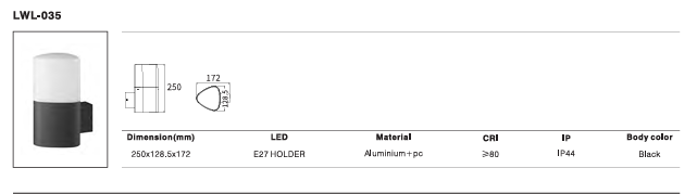 LED Outdoor Wall Light P-319