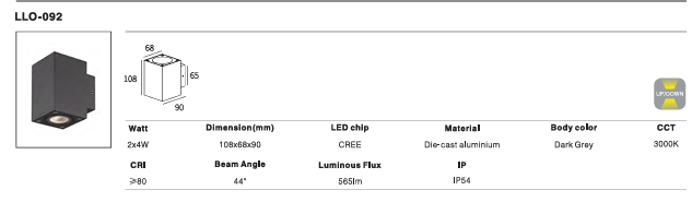 LED Outdoor Wall Light P-032