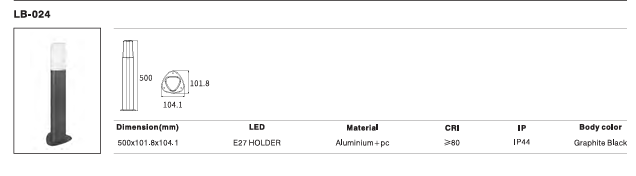 LED Outdoor Wall Light P-324