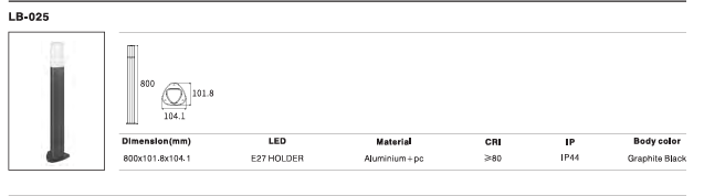 LED Outdoor Wall Light P-325