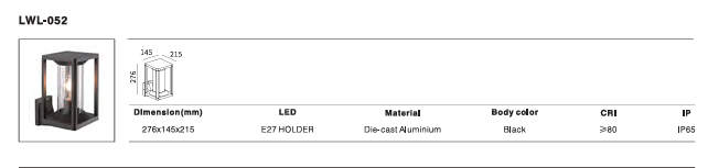 LED Outdoor Wall Light P-333