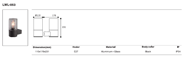 LED Outdoor Wall Light P-337