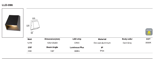 LED Outdoor Wall Light P-034