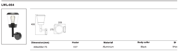 LED Outdoor Wall Light P-341
