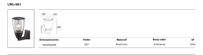 LED Outdoor Wall Light P-345
