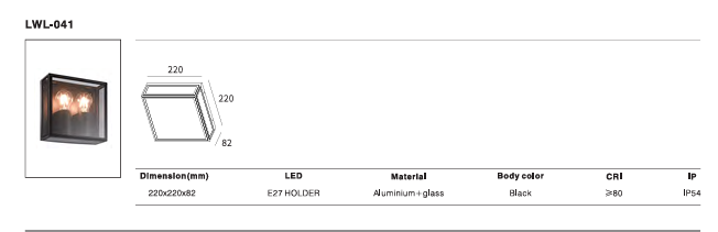 LED Outdoor Wall Light P-348