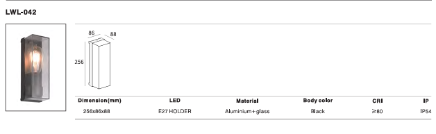 LED Outdoor Wall Light P-349