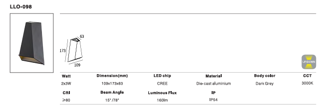 LED Outdoor Wall Light P-035