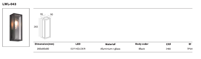 LED Outdoor Wall Light P-350