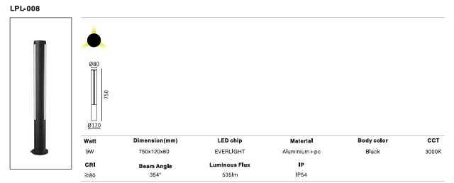 LED Outdoor Wall Light P-362
