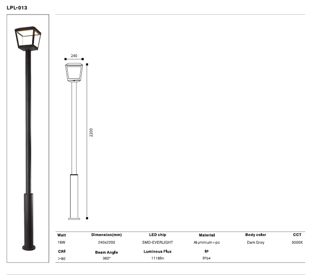 LED Outdoor Wall Light P-368