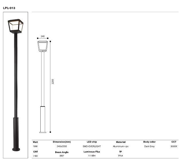 LED Outdoor Wall Light P-374