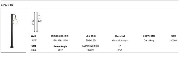 LED Outdoor Wall Light P-378