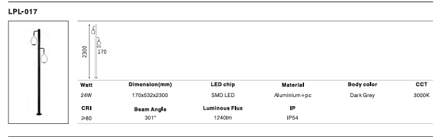 LED Outdoor Wall Light P-379