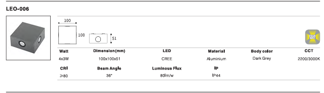 LED Outdoor Wall Light P-435
