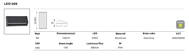 LED Outdoor Wall Light P-438