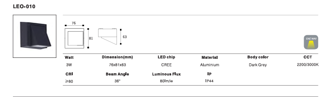 LED Outdoor Wall Light P-439