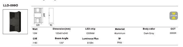 LED Outdoor Wall Light P-044